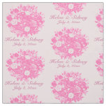 Personalize Wedding Fabric Pink Roses