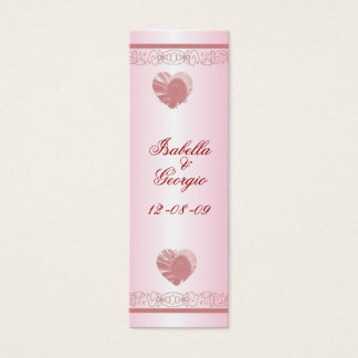Personalize Wedding Favor Hearts & Lace Bookmark