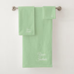 Personalize Wedding Housewarming Gift Mint    Bath Towel Set