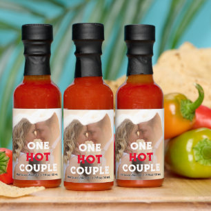Personalize Wedding Photo & Text   One Hot Couple Hot Sauces