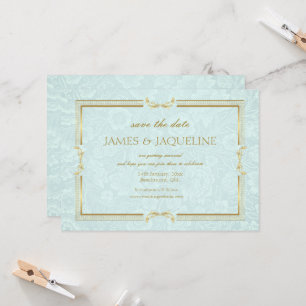 Personalize Wedding Save the Date Watercolour blue