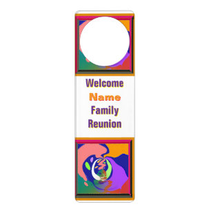 Personalize Welcome Family Reunion Contemporary Door Hanger