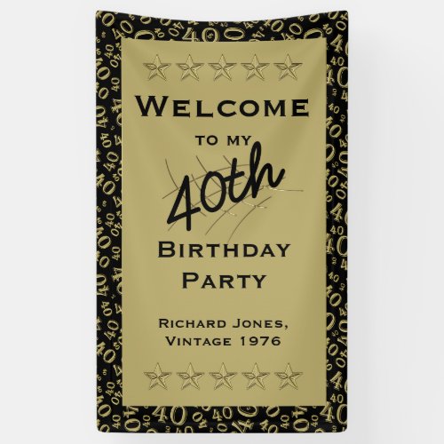 Personalize Welcome to my 40th Birthday Party Banner