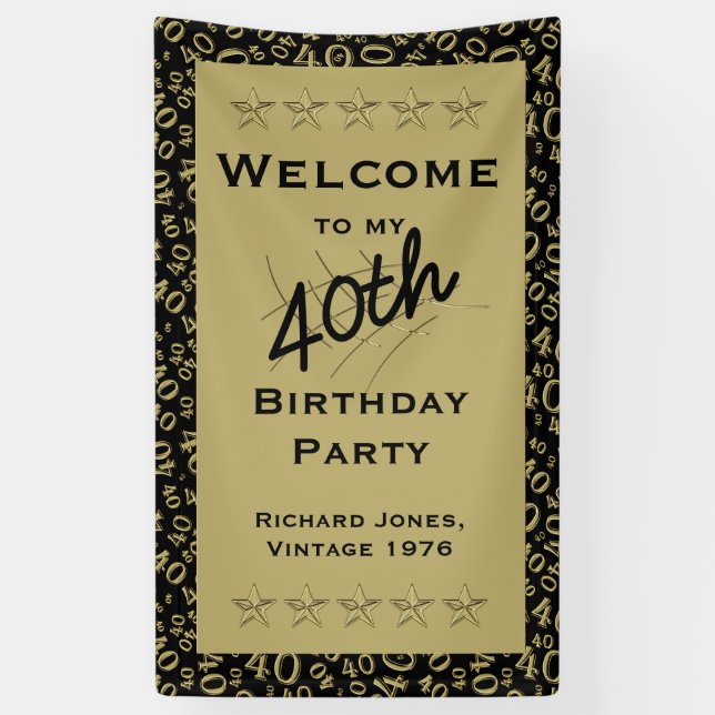 Personalize: Welcome to my 40th Birthday Party Banner (Vertical)