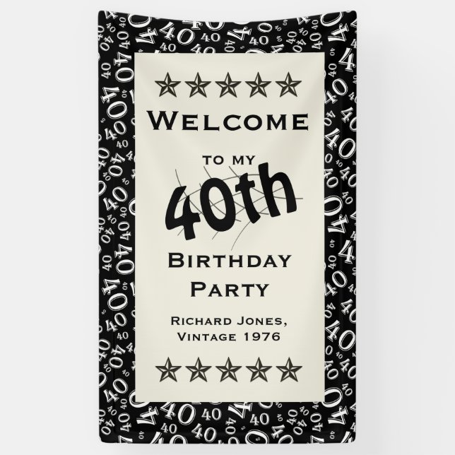 Personalize: Welcome to my 40th Birthday Party Banner (Vertical)