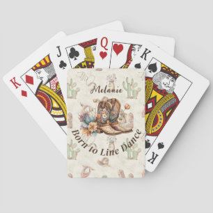 Personalize Western Boho Line Dancing Poker Cards