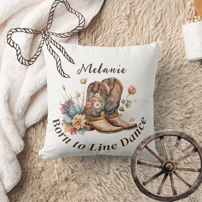 Personalize Western Boho Line Dancing Throw Pillow (Creator Uploaded)