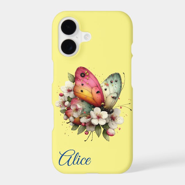 Personalize Whimsical Butterfly Case-Mate iPhone Case (Back)