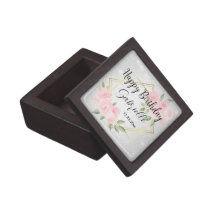 Personalize - White Glitter & Pink Floral  Gift Box