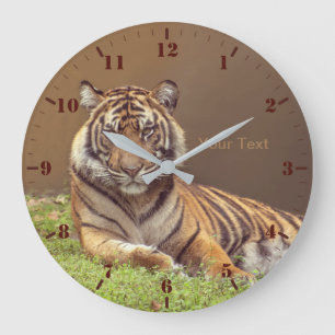 Personalize wild animal Tiger photography Large Clock
