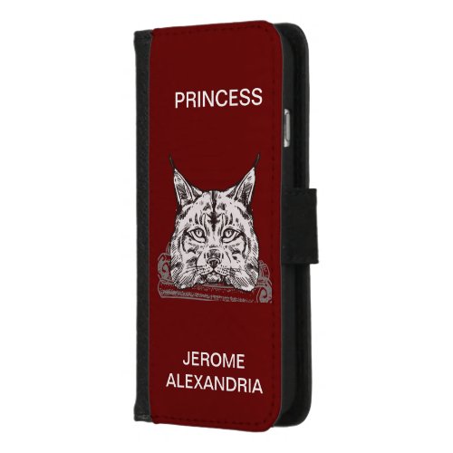 Personalize Wild Cat Cute Animal Head On iPhone 87 Wallet Case