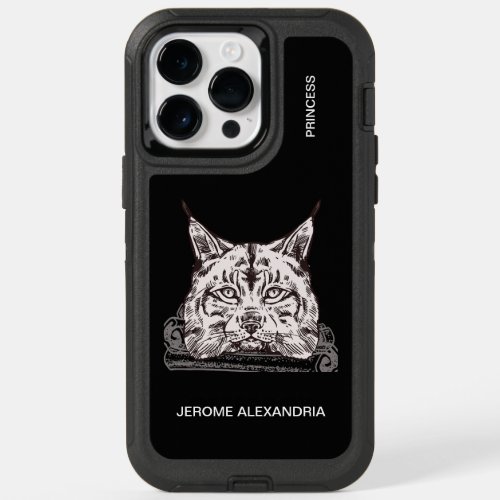 Personalize Wild Cat Cute Animal Head On OtterBox iPhone 14 Pro Max Case