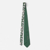 Personalize Wild Cherry Blossom Watercolor Flowers Neck Tie (Back)