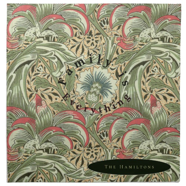 Personalize William Morris Corncockle Flowers Cloth Napkin (Front)