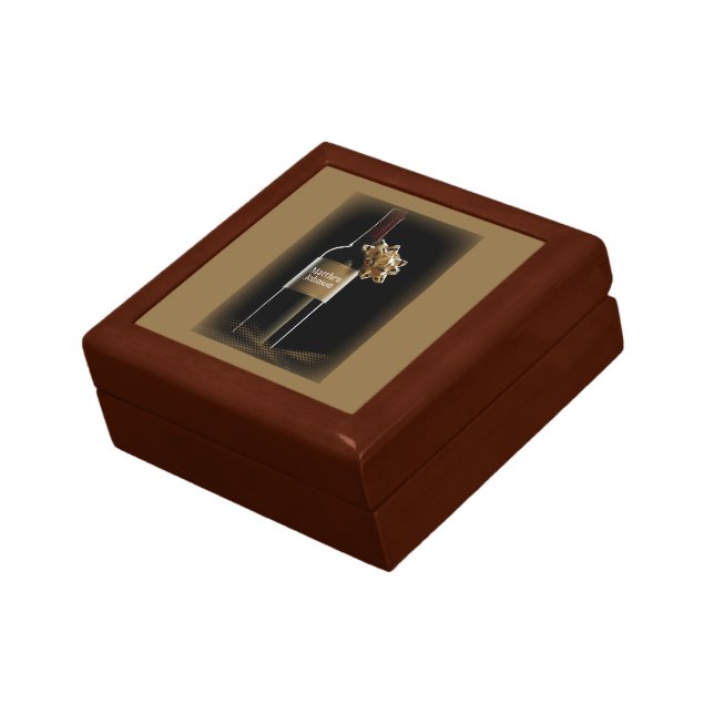 Personalize Wine Bottle with Bow Boss’s Day Gift Box (Side)