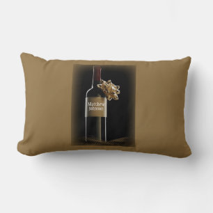 Personalize Wine Bottle with Bow Boss’s Day Lumbar Pillow
