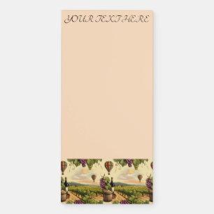 Personalize Wine Country Souvenir Grapes Vineyard Magnetic Notepad