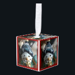 Personalize with 6 Names & Photos Cube Ornament<br><div class="desc">BLUE BEACH SONG™ HOLIDAY DESIGNS: The holidays, special days and seasons of our lives help us mark and track the passage of time, collecting memories as we share traditions, time, food, music, gifts, and greeting cards with each other. No holiday is more imbued with tradition, music, gifts, food, and family...</div>