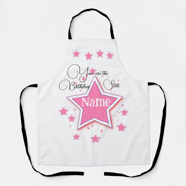 Personalize With A Name Birthday STAR  Apron (Front)