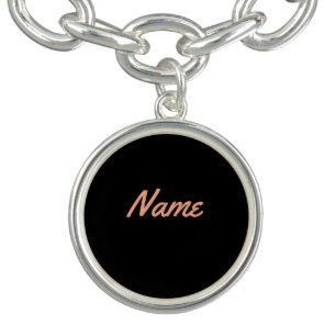 Personalize With A NAME Black Charm  Bracelet