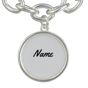 Personalize With A NAME Gray Charm Bracelet