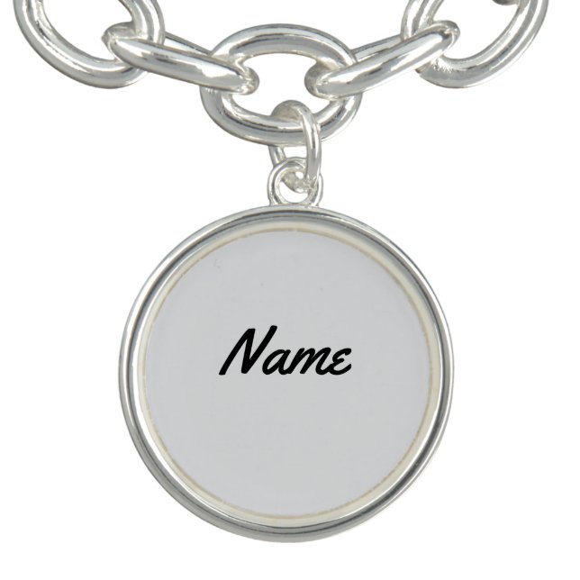 Personalize With A NAME Gray Charm  Bracelet (Design)