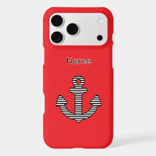 Personalize With A Name Red Anchor iPhone 17 Pro Max Case