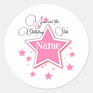 Personalize With A Name STAR Classic Round Sticker