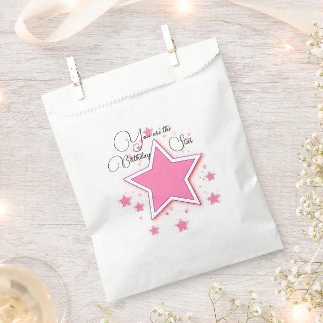 Personalize With A Name STAR Paper  Favor Bag (Clipped)