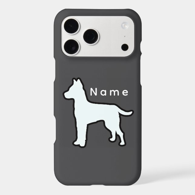 Personalize With A Name White Dog Gray  Case-Mate iPhone Case (Back)