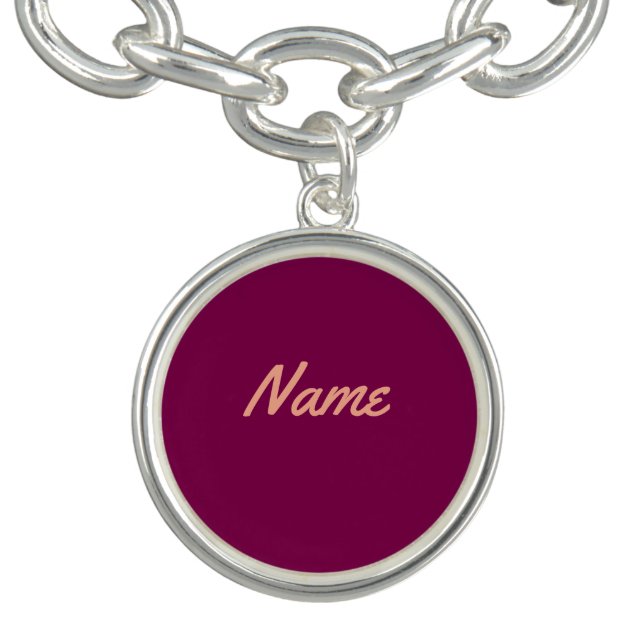 Personalize With A NAME Wine Charm  Bracelet (Design)