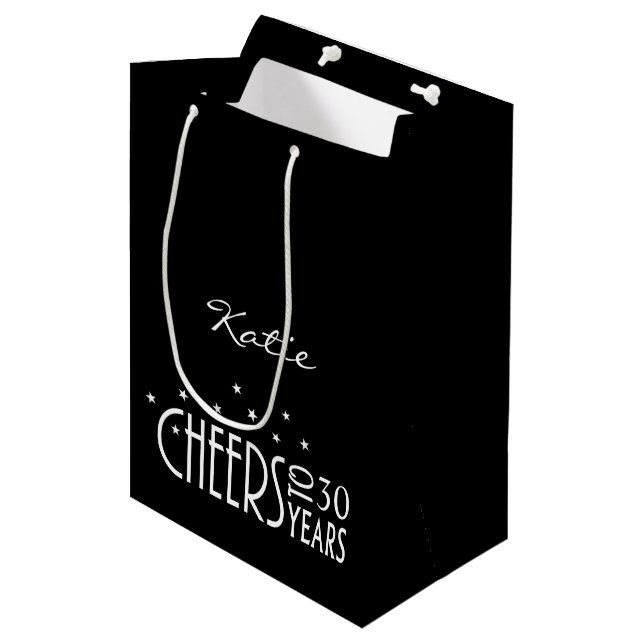 Personalize with Any Age Cheers Paper Gift Bag (Front Angled)