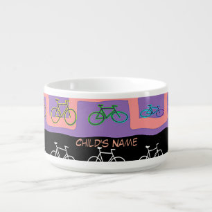 Personalize With Child's Name Bicycles Repeat  Bowl