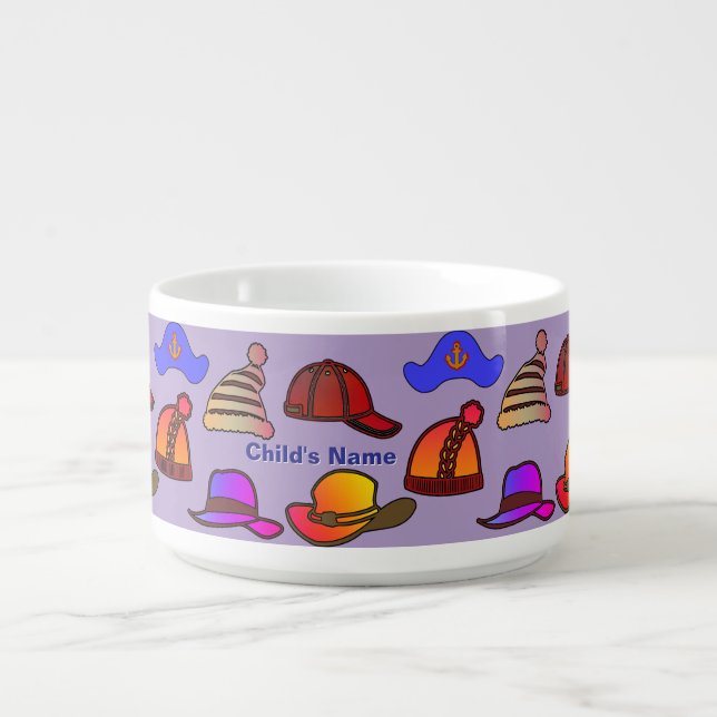 Personalize With Child's Name Hat Collection Laven Bowl (Center)