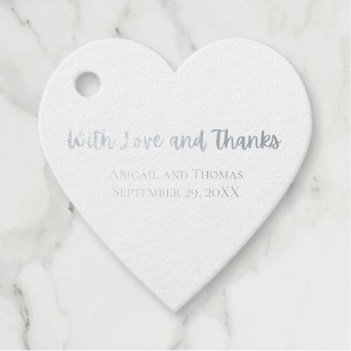 Personalize With Love and Thanks Elegant Silver Foil Favor Tags