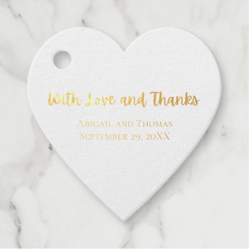 Personalize With Love and Thanks Gold Silver Foil Favor Tags