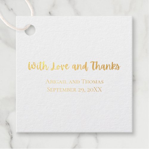Personalize With Love and Thanks Gold Silver Foil  Foil Favor Tags