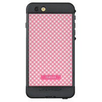 Personalize with Name Baby Pink Gingham LifeProof NÜÜD iPhone 6s Plus Case