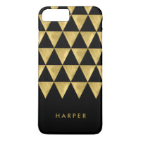 Personalize with Name Black Triangle Geometric iPhone 8 Plus/7 Plus Case