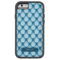 Personalize with Name Blue Teardrop Geometric Tough Xtreme iPhone 6 Case