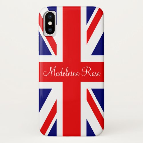 Personalize with Name British National Flag iPhone X Case