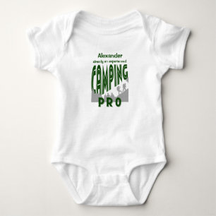 Personalize with name camping pro  baby bodysuit