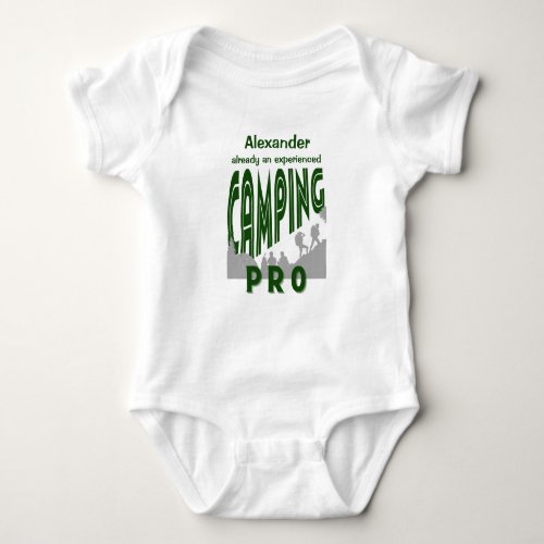 Personalize with name camping pro  baby bodysuit