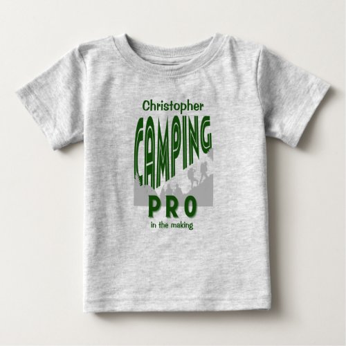 Personalize with name camping pro  baby T_Shirt