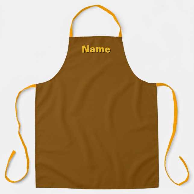 Personalize With Name Chef Baker Caterer Brown   Apron (Front)