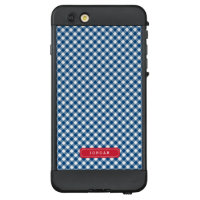 Personalize with Name Country Blue Gingham LifeProof NÜÜD iPhone 6 Plus Case