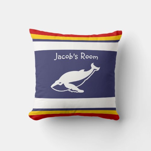 Personalize with name fish whale pillow