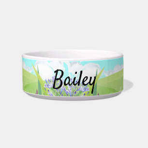 Personalize With Name Garden Ceramic Pet Bowl