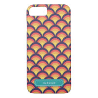 Personalize with Name Geometric Waves Pattern iPhone 8/7 Case