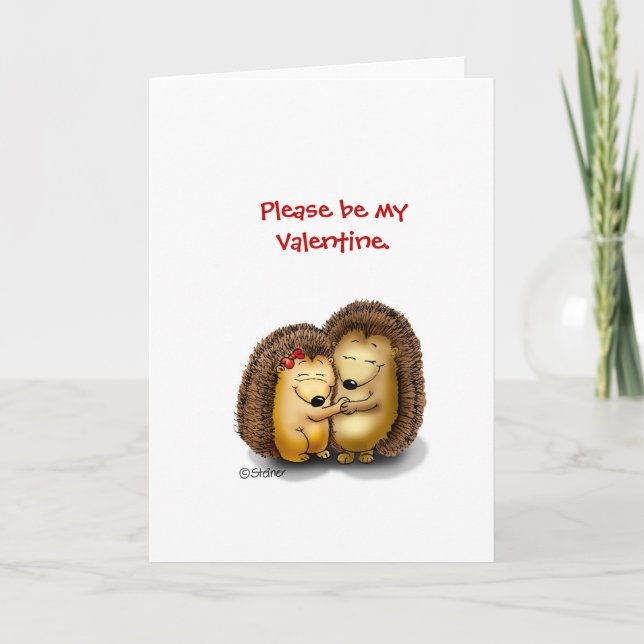 Personalize with name - Hugging Hedgehogs Holiday Card (Front)